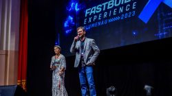 Adriana Bombassaro, co-fundadora e diretora de operações da FastBuilt, e Jean Ferrari, CEO da FastBuilt. Foto: Daniel Mafra.