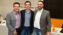 Eduardo Salvo, Sidnei Bunde e Jean Carlos Possamai, sócios da empresa. Foto: divulgação.
