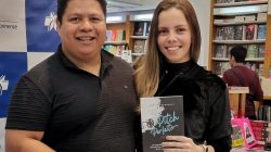 Edson Mackeenzy e Ana Paula Dahlke durante o lançamento do O Pitch Perfeito em Florianópolis.