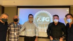Na foto, Jean Graciola, presidente da FG Empreendimentos, Francisco Graciola, presidente do Conselho da FG Empreendimentos, Erondi Roveda, empreendedor da BIG WHEEL, Altevir Baron, diretor de mercado da FG Empreendimentos e Eduardo Zilinsky, diretor da Escala Metra